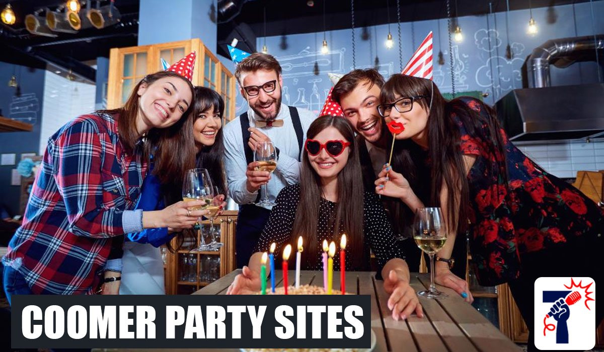 A screenshot of the Coomer Party website, showcasing its vibrant and inviting design